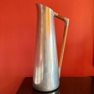 Mid-Century Pewter Carafe Vase with Teak Handle from K.M.D. Tiel Royal Holland